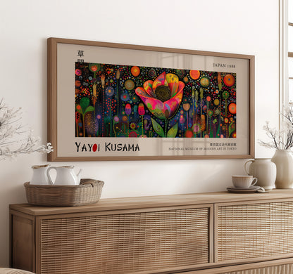 Japanese Flower Art, Colourful Floral Art Print, Modern Botanical Wall Art, Vibrant Abstract Flowers, Luxury Gallery Wall Decor