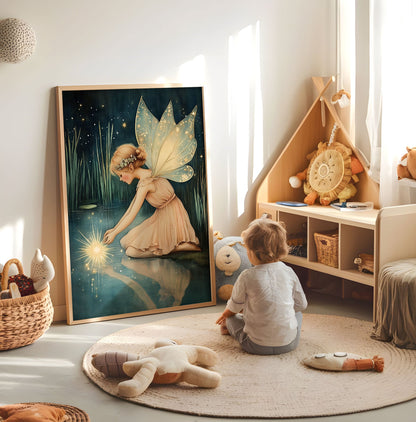 Magical Fairy Print – Enchanted Fairy Nursery Art – Whimsical Girls Wall Decor – Dreamy Woodland Print - Fairytale Kids Room Decor