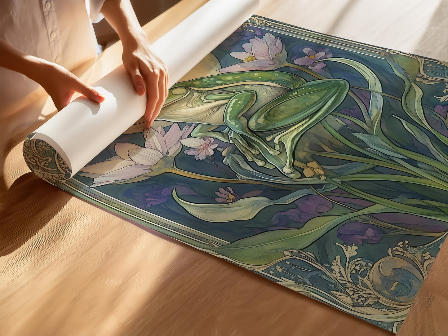 Art Nouveau Frog Print –  Celestial Wall Art – Botanical Decor – Floral Artwork - Vintage Home Decor