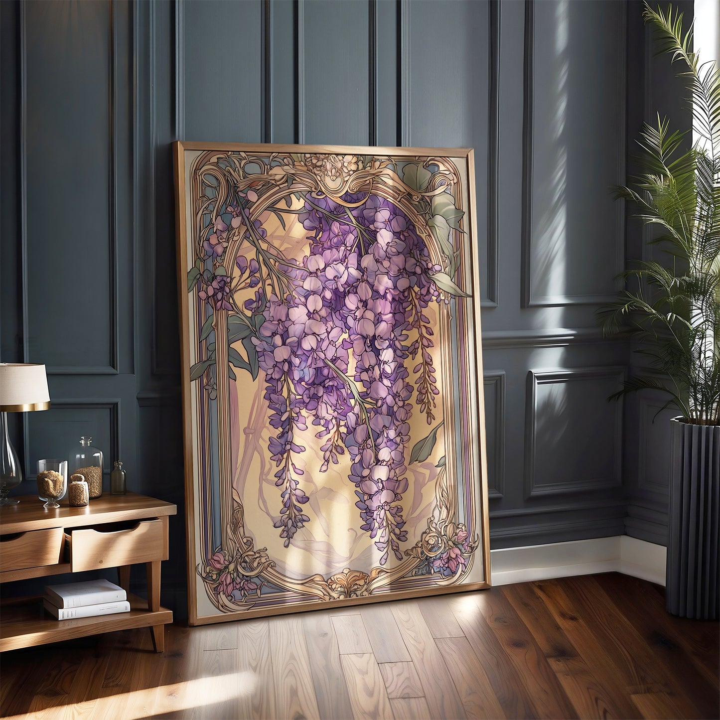 Art Nouveau Wisteria Print –  Celestial Wall Art – Botanical Decor – Floral Artwork - Vintage Home Decor