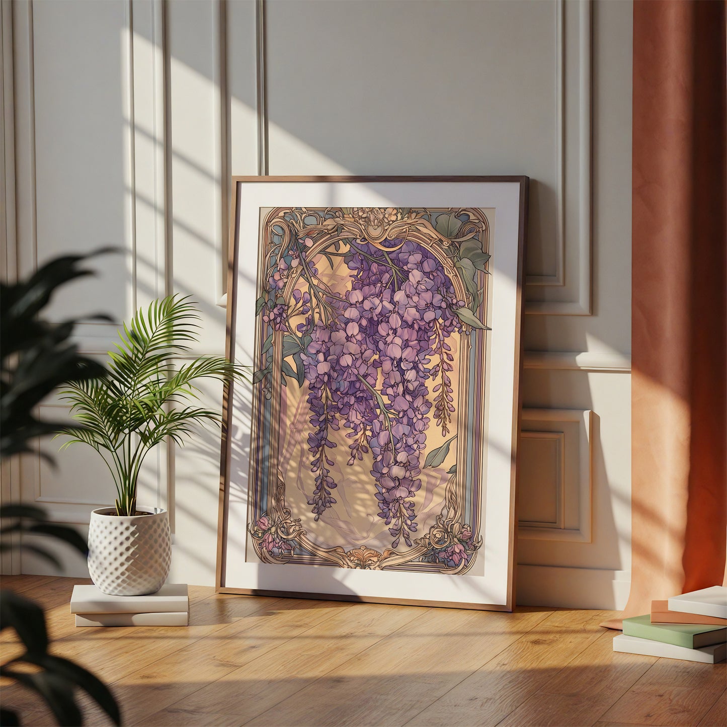 Art Nouveau Wisteria Print –  Celestial Wall Art – Botanical Decor – Floral Artwork - Vintage Home Decor