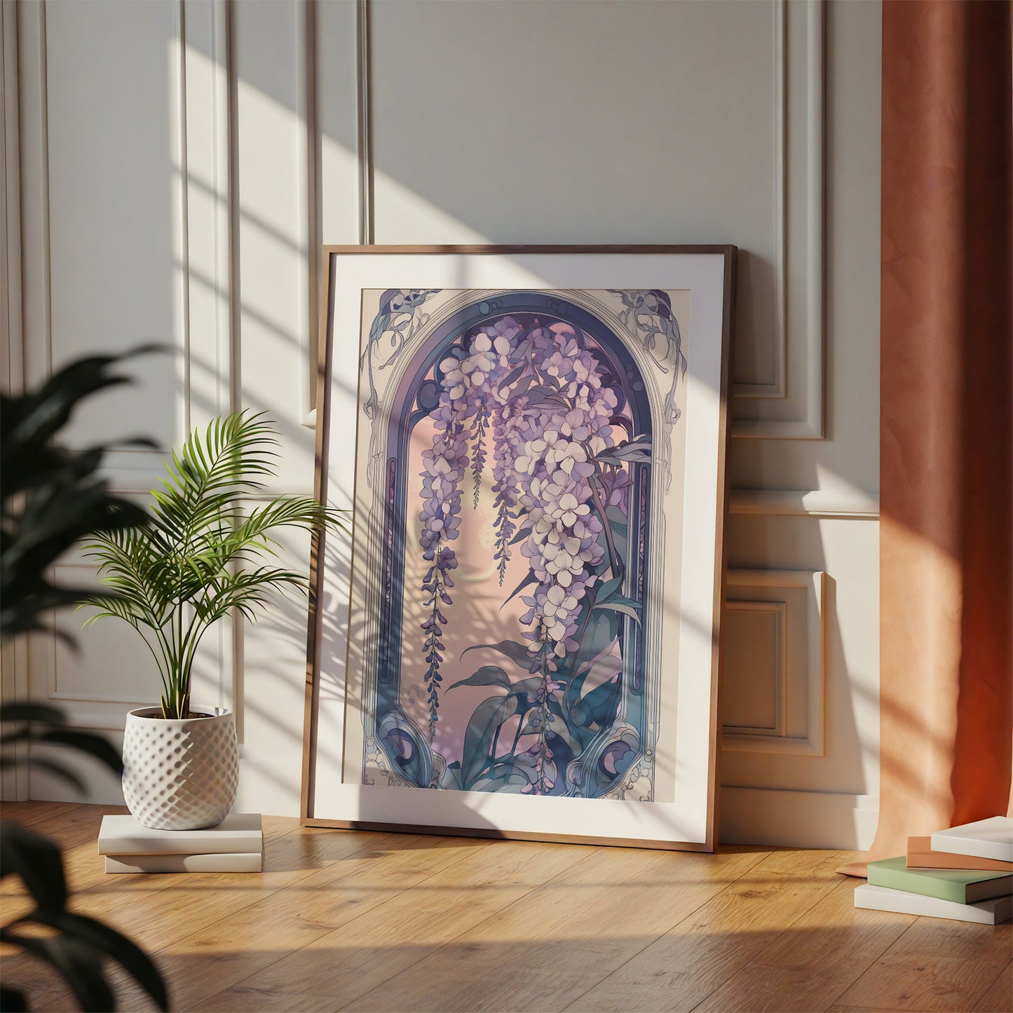 Art Nouveau Wisteria Print –  Celestial Wall Art – Botanical Decor – Floral Artwork - Vintage Home Decor