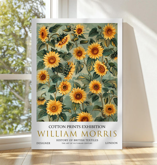 William Morris Print - Sunflower Canvas - William Morris Canvas Print - Botanical Decor - Vintage Wall Art - Exhibition Poster