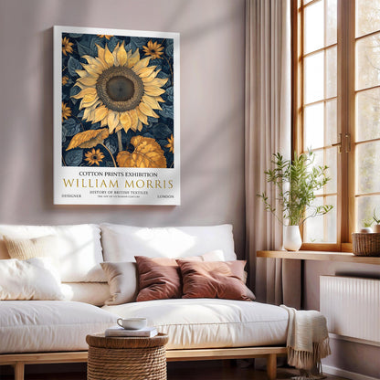 William Morris Canvas, William Morris Exhibition Print on Canvas, William Morris Print, Textile Canvas,  Floral Wall Art, Sunflower Canvas