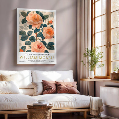 William Morris Canvas, William Morris Exhibition Print on Canvas, William Morris Print, Floral Canvas, Textiles Wall Art, Roses Canvas