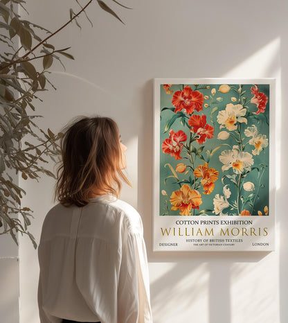 William Morris Canvas, William Morris Exhibition Print on Canvas, William Morris Print, Floral Canvas, Textiles Wall Art, Orchids Canvas