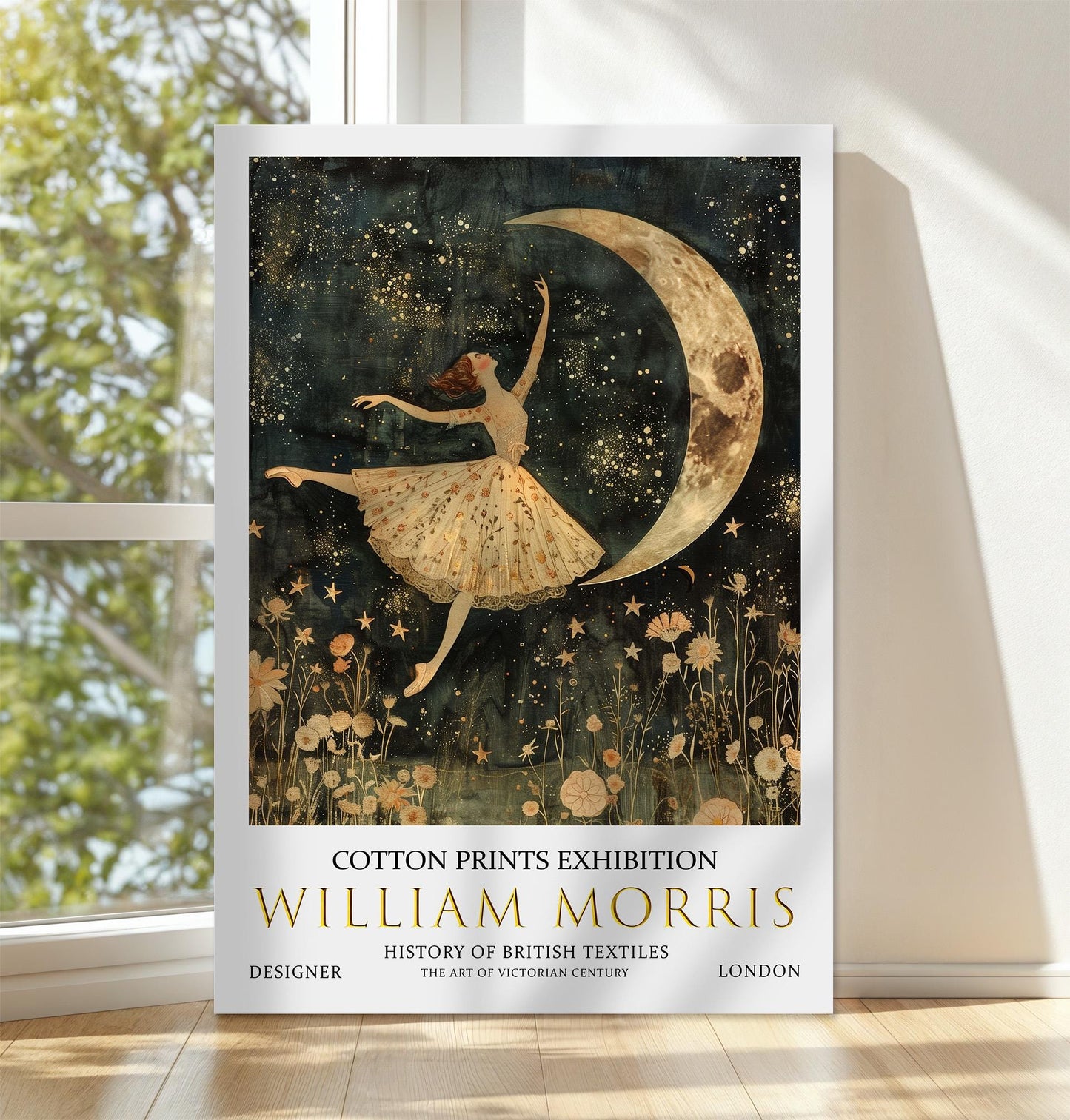 William Morris Canvas, William Morris Exhibition Print on Canvas, William Morris Print, Floral Canvas, Textiles Wall Art, Ballerina Canvas