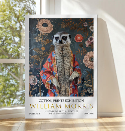 William Morris Canvas, William Morris Exhibition Print on Canvas, William Morris Print, Floral Canvas, Textiles Wall Art, Meerkat Canvas