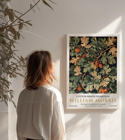 William Morris Canvas, William Morris Exhibition Print on Canvas, William Morris Print, Floral Canvas, Textiles Wall Art, Major Oak Canvas