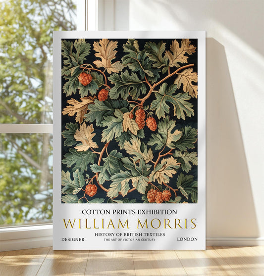 William Morris Canvas, William Morris Exhibition Print on Canvas, William Morris Print, Floral Canvas, Textiles Wall Art, Major Oak Canvas