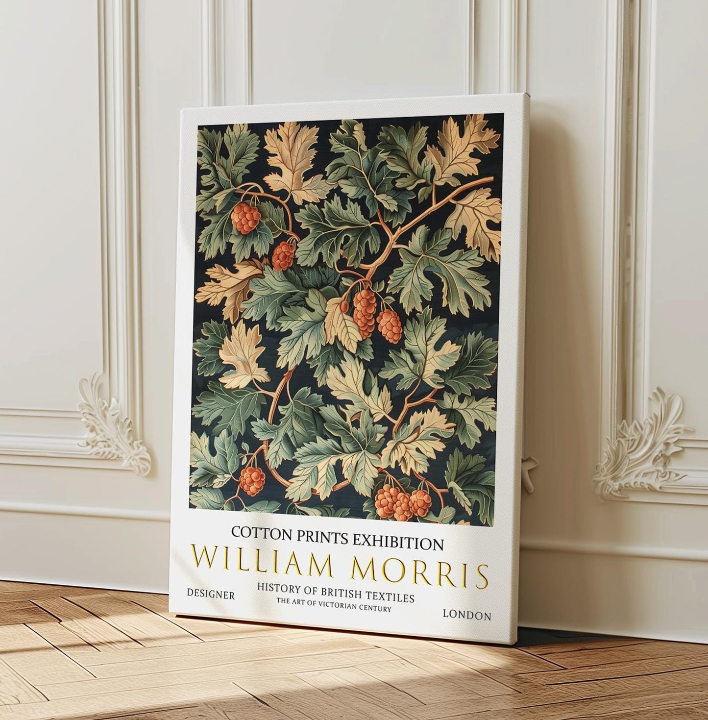 William Morris Canvas, William Morris Exhibition Print on Canvas, William Morris Print, Floral Canvas, Textiles Wall Art, Major Oak Canvas