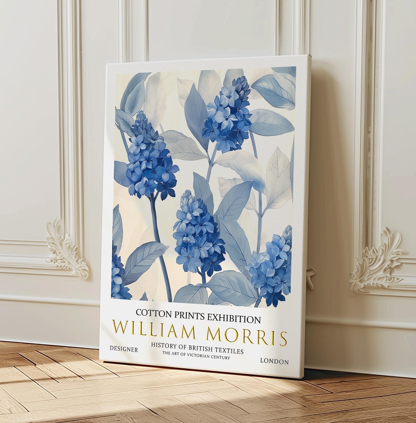 William Morris Canvas, William Morris Exhibition Print on Canvas, William Morris Print, Floral Canvas,  Textiles Wall Art, Hyacinth Canvas