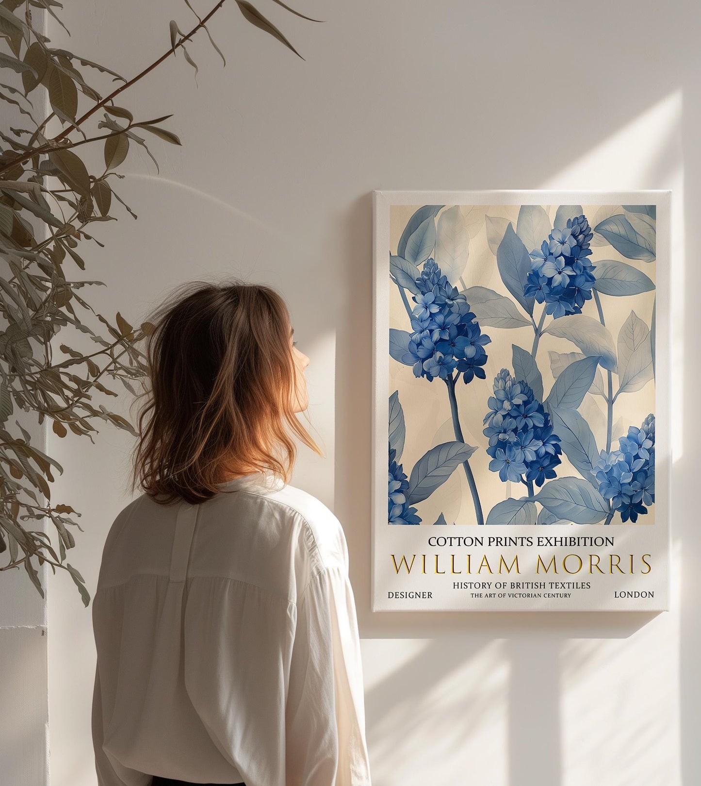 William Morris Canvas, William Morris Exhibition Print on Canvas, William Morris Print, Floral Canvas,  Textiles Wall Art, Hyacinth Canvas