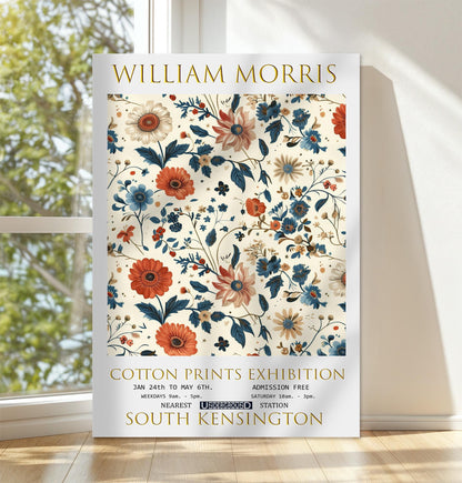 William Morris Flowers Canvas, William Morris Exhibition Print on Canvas, William Morris Print, Floral Canvas, Textiles Wall Art, Wall Decor