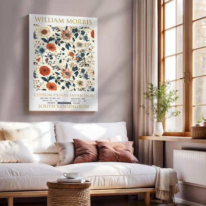 William Morris Flowers Canvas, William Morris Exhibition Print on Canvas, William Morris Print, Floral Canvas, Textiles Wall Art, Wall Decor