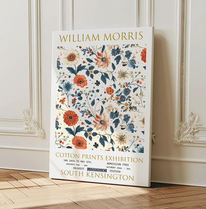 William Morris Flowers Canvas, William Morris Exhibition Print on Canvas, William Morris Print, Floral Canvas, Textiles Wall Art, Wall Decor