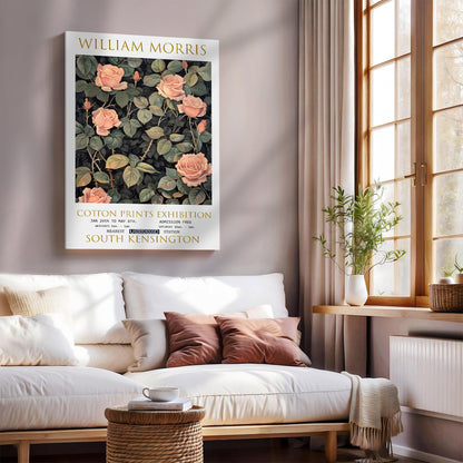 William Morris Canvas, William Morris Exhibition Print on Canvas, William Morris Print, Floral Canvas, Textiles Wall Art, Roses Canvas