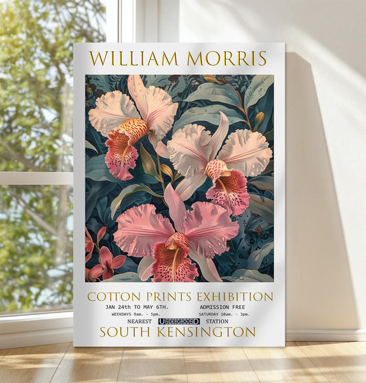 William Morris Canvas, William Morris Exhibition Print on Canvas, William Morris Print, Floral Canvas, Textiles Wall Art, Botanical Canvas