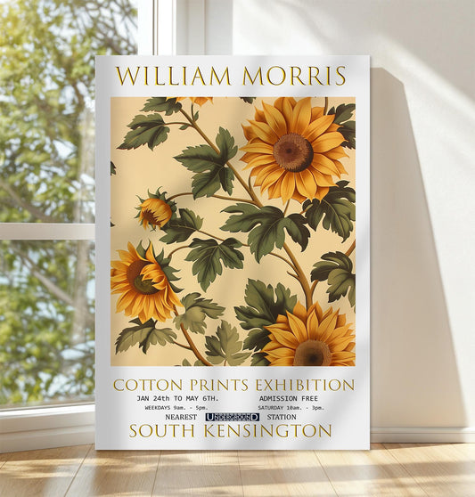 William Morris Sunflowers Canvas, William Morris Exhibition Print on Canvas, William Morris Print, Floral Canvas, Textiles Art, Home Decor