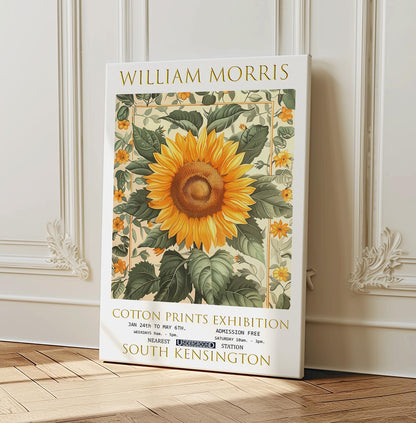 William Morris Canvas, William Morris Exhibition Print on Canvas, William Morris Print, Floral Canvas, Textiles Wall Art, Sunflower Canvas