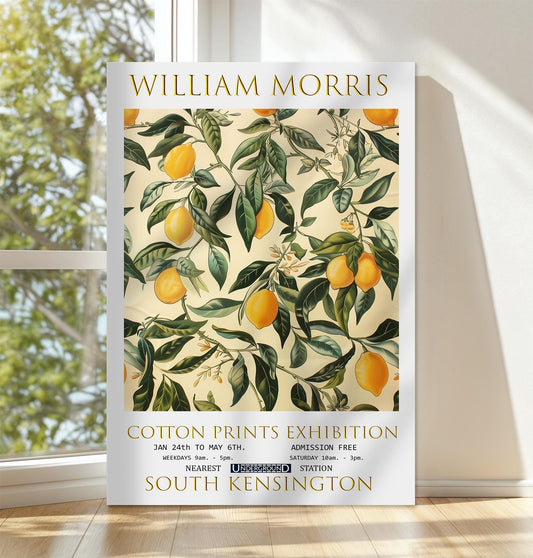 William Morris Canvas, William Morris Exhibition Print, William Morris Print, Textiles Canvas,  Floral Wall Art, Lemon Tree Canvas Art Print