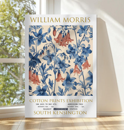 William Morris Canvas, William Morris Exhibition Poster, William Morris Print, Textiles Canvas, Floral Wall Art, Bluebells Canvas Print