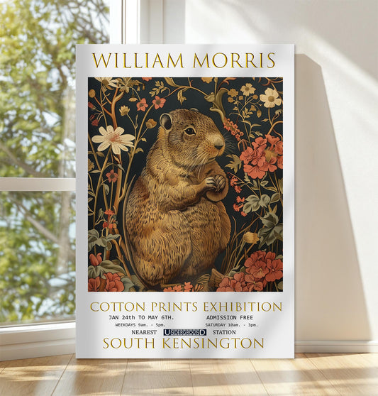 William Morris Canvas Art, William Morris Exhibition Poster, William Morris Print, Textiles Canvas, Floral Wall Art, Beaver Canvas Print