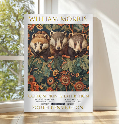 William Morris Canvas Art, William Morris Exhibition Poster, William Morris Print, Textiles Canvas, Floral Wall Art, Badger Canvas Print