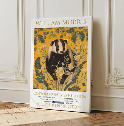 William Morris Canvas Art, William Morris Exhibition Poster, William Morris Print, Textiles Canvas, Floral Wall Art, Badger Canvas Wall Art