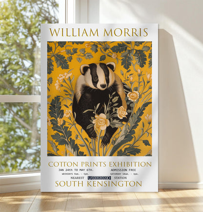 William Morris Canvas Art, William Morris Exhibition Poster, William Morris Print, Textiles Canvas, Floral Wall Art, Badger Canvas Wall Art