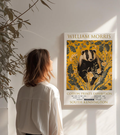 William Morris Canvas Art, William Morris Exhibition Poster, William Morris Print, Textiles Canvas, Floral Wall Art, Badger Canvas Wall Art