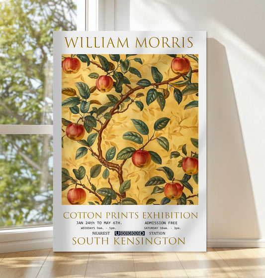 William Morris Canvas, William Morris Exhibition Poster, William Morris Print, Textiles Canvas, Floral Wall Art, Apple Tree Canvas Wall Art