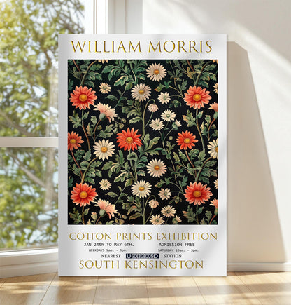 William Morris Daisies Canvas, William Morris Exhibition Poster, William Morris Print, Textiles Canvas, Floral Wall Art, Gift, Wall Decor