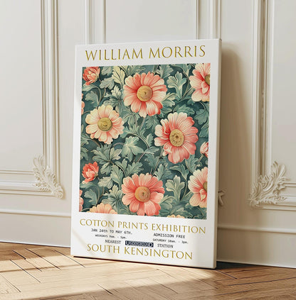 William Morris Canvas, William Morris Exhibition Poster, William Morris Print, Textiles Canvas, Floral Wall Art, Gift Idea, Daisies Canvas