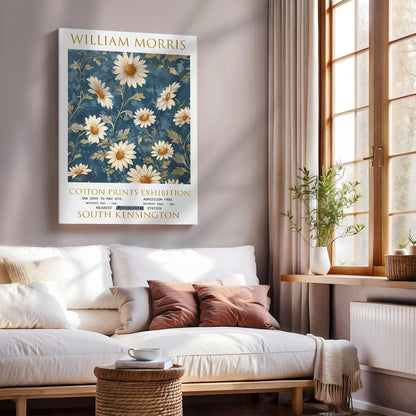 William Morris Daisies Canvas, William Morris Exhibition Poster, William Morris Print, Textiles Canvas, Floral Wall Art, Gift, Home Decor