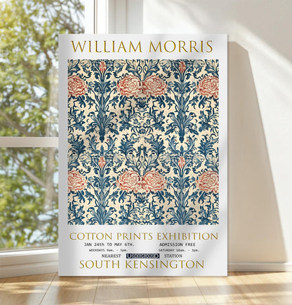 William Morris Rose & Thistle Canvas, William Morris Exhibition Poster, William Morris Print, Textiles Canvas, Floral Wall Art, Home Decor