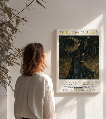 William Morris Witch Canvas, William Morris Exhibition Poster, William Morris Print, Textiles Canvas, Floral Wall Art, Gothic Wall Decor