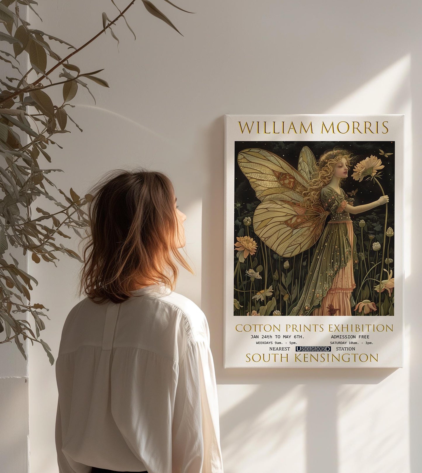 William Morris Angle Canvas, William Morris Exhibition Poster, William Morris Print, Textiles Canvas, Floral Wall Art, Angle Canvas Wall Art