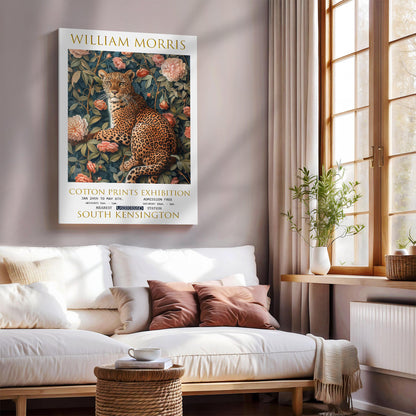 William Morris Canvas, William Morris Exhibition Poster, William Morris Print, Textiles Canvas, Floral Wall Art, Wall Decor, Leopard Canvas