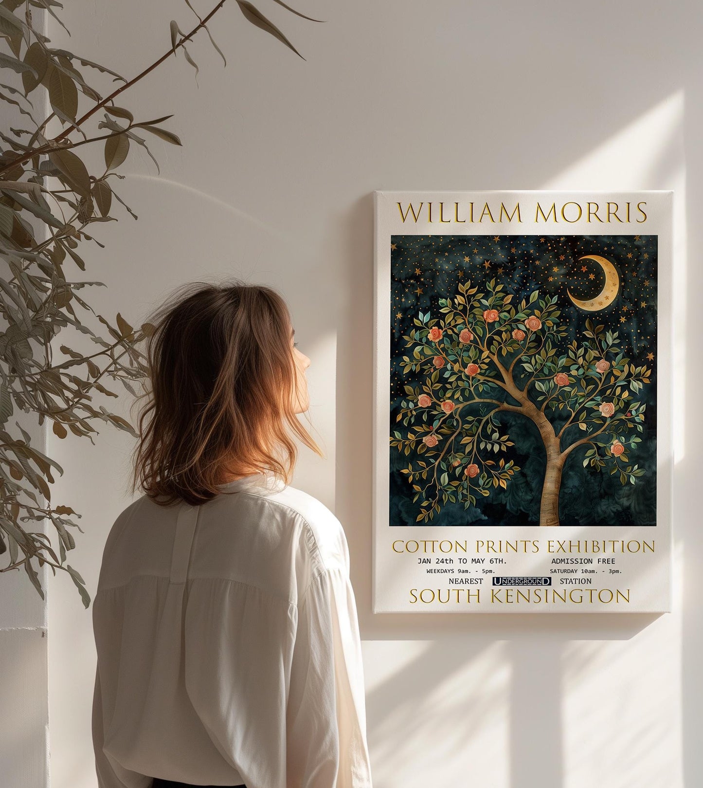 William Morris Tree Of Life Canvas, William Morris Exhibition Poster, William Morris Print, Textiles Canvas, Floral Wall Art, Wall Decor