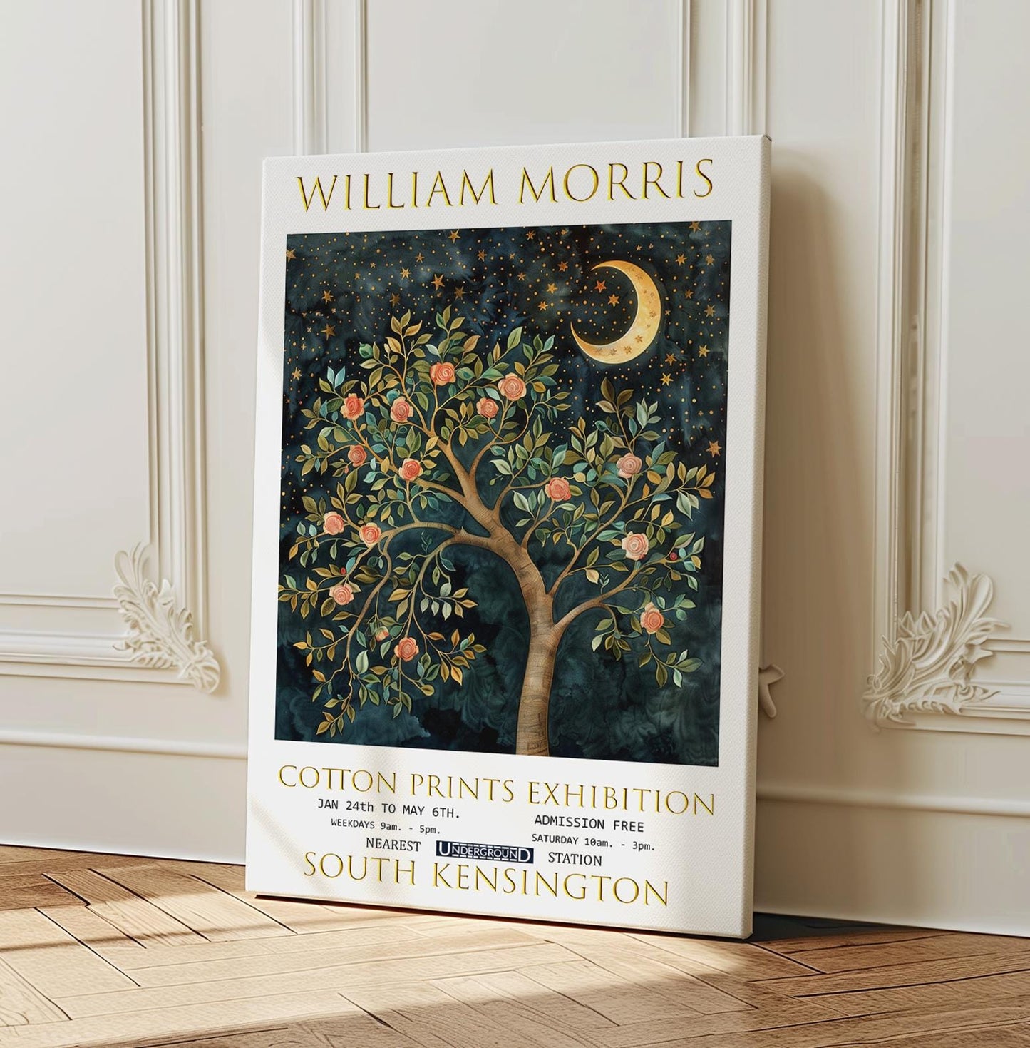 William Morris Tree Of Life Canvas, William Morris Exhibition Poster, William Morris Print, Textiles Canvas, Floral Wall Art, Wall Decor