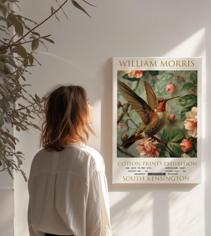 William Morris Hummingbird Canvas, William Morris Exhibition Poster, William Morris Print, Textiles Canvas, Floral Wall Art, Wall Decor