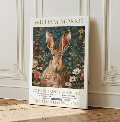 William Morris Canvas, William Morris Exhibition Poster, William Morris Print, Textiles Canvas, Floral Wall Art, Hare Canvas Wall Art