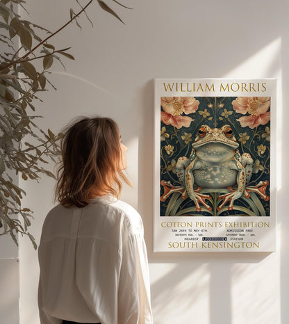 William Morris Frog Canvas, William Morris Exhibition Poster, William Morris Print, Textiles Canvas, Floral Wall Art, Gift Idea, Wall Decor