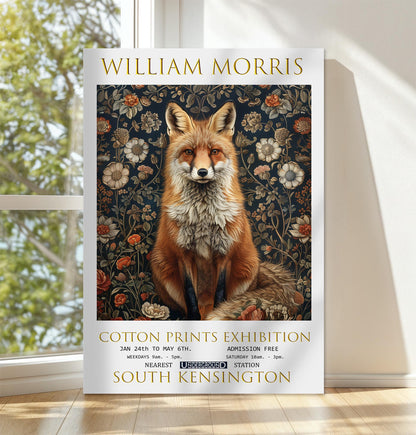 William Morris Fox Canvas, William Morris Exhibition Poster, William Morris Print, Textiles Canvas, Floral Wall Art, Gift Idea, Home Decor