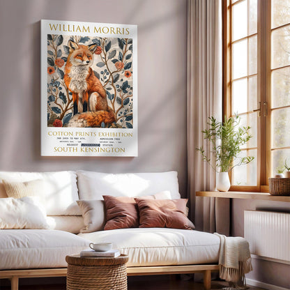 William Morris Fox Canvas, William Morris Exhibition Poster, William Morris Print, Textiles Canvas, Floral Wall Art, Gift Idea, Wall Decor