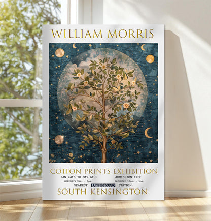 William Morris Canvas, William Morris Exhibition Poster, William Morris Print, Textile Canvas, Floral Wall Art, Tree Of Life Canvas Wall Art