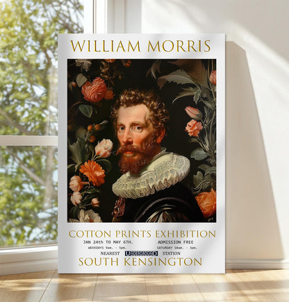 William Morris Canvas, William Morris Exhibition Poster, William Morris Print, Textile Canvas, Floral Wall Art, Francis Drake Canvas Print