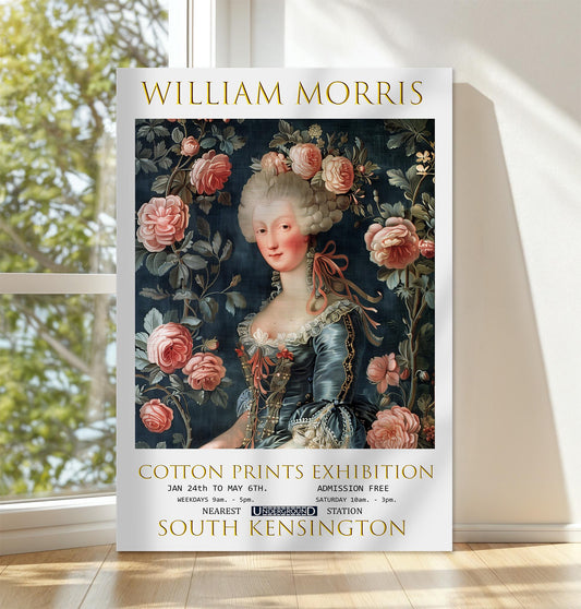 William Morris Canvas, William Morris Exhibition Poster, William Morris Print, Textile Canvas, Floral Wall Art, Marie Antoinette Canvas