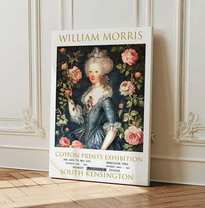 William Morris Marie Antoinette Canvas, William Morris Exhibition Poster, William Morris Print, Textile Canvas, Floral Wall Art, Home Decor